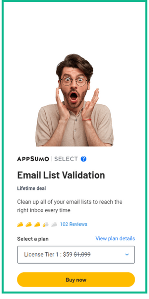 Email List Validation pricig sidbar